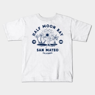 Vintage Half Moon Bay Surfing // Retro California Beach San Mateo1988 Kids T-Shirt